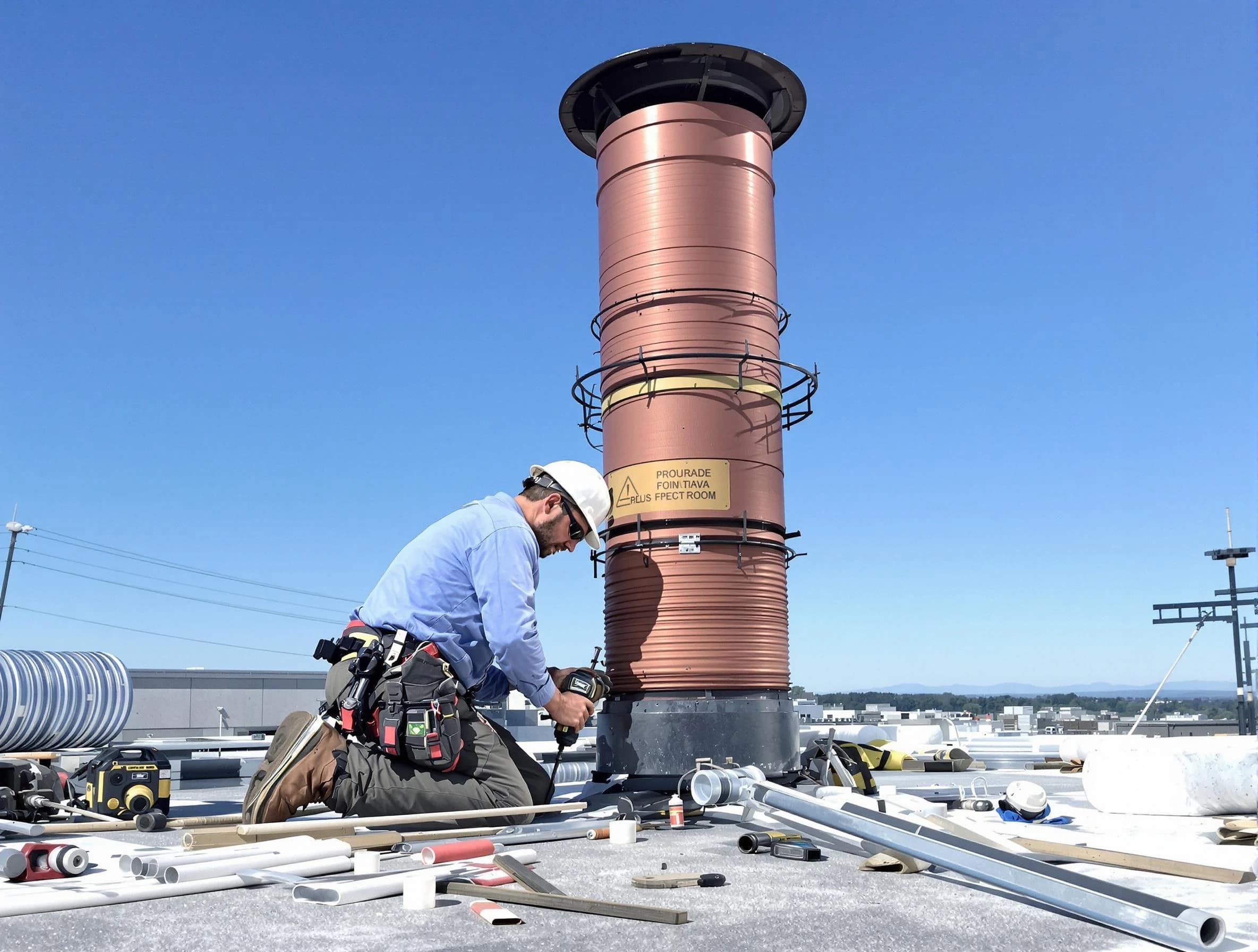 Installed chimney liner by Orangetown Chimney Sweep in Orangetown, NY