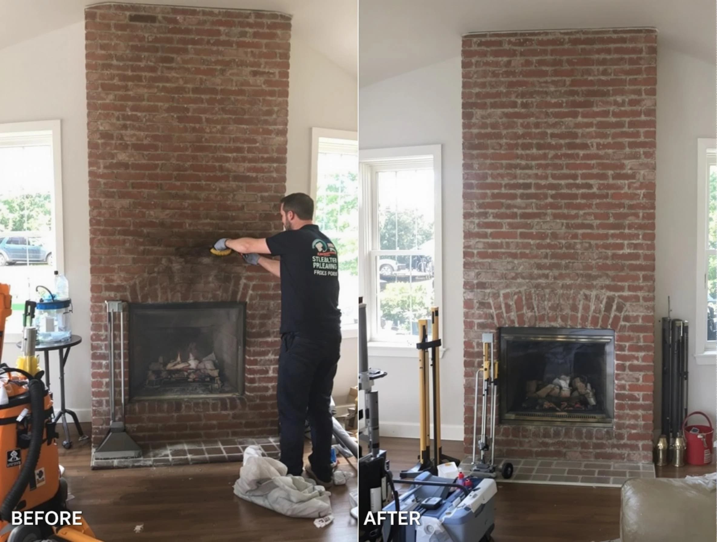 Finished chimney sweeping service by Orangetown Chimney Sweep in Orangetown, NY