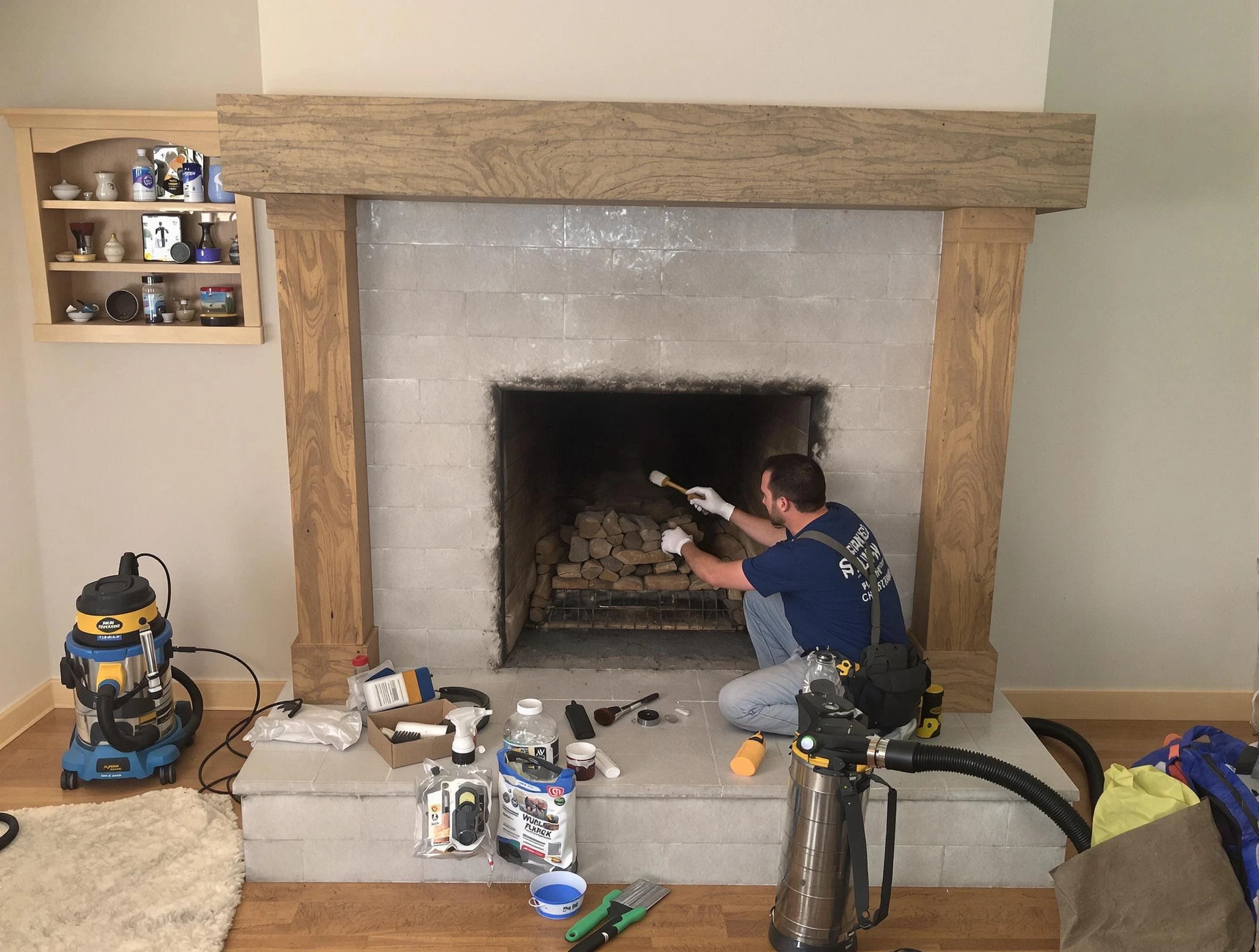Detailed creosote removal process by Orangetown Chimney Sweep in Orangetown, NY
