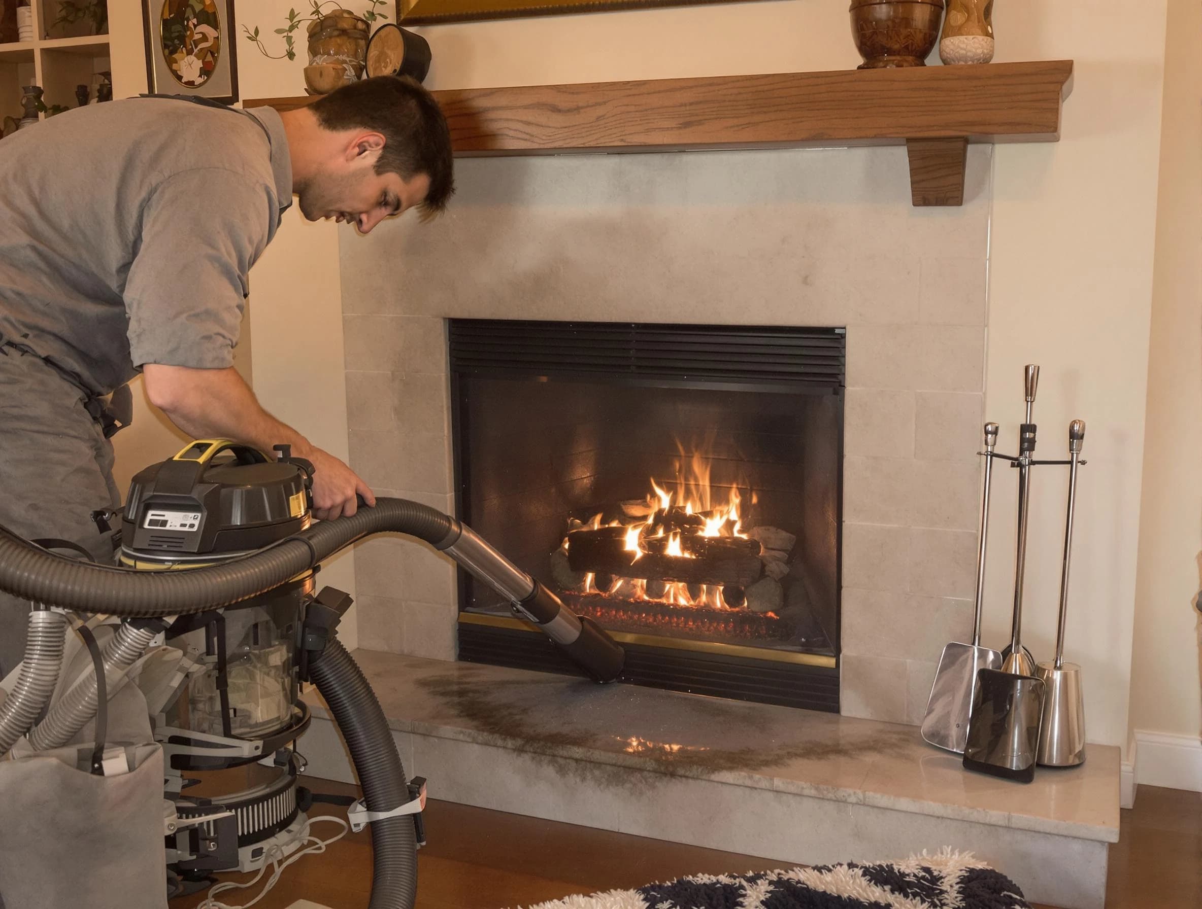 Routine fireplace upkeep by Orangetown Chimney Sweep in Orangetown, NY
