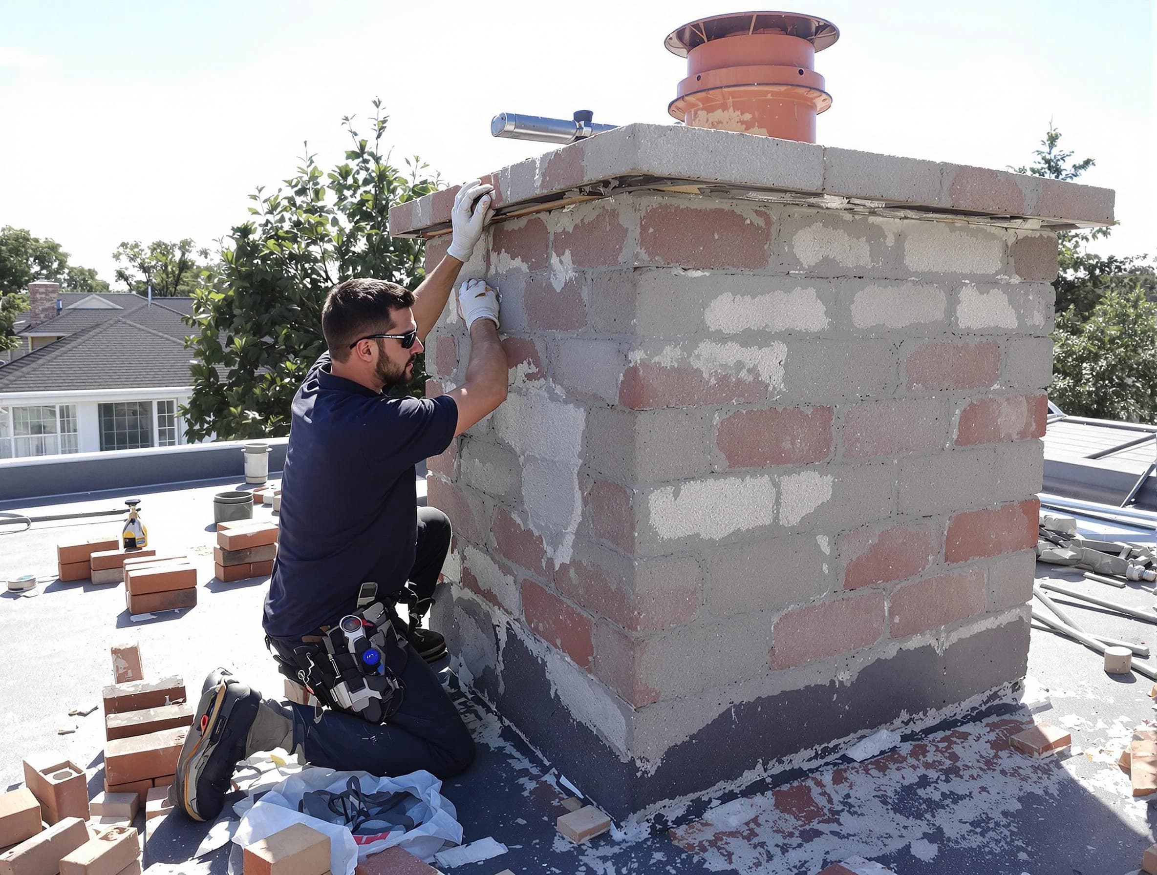 Advanced chimney repair process by Orangetown Chimney Sweep in Orangetown, NY