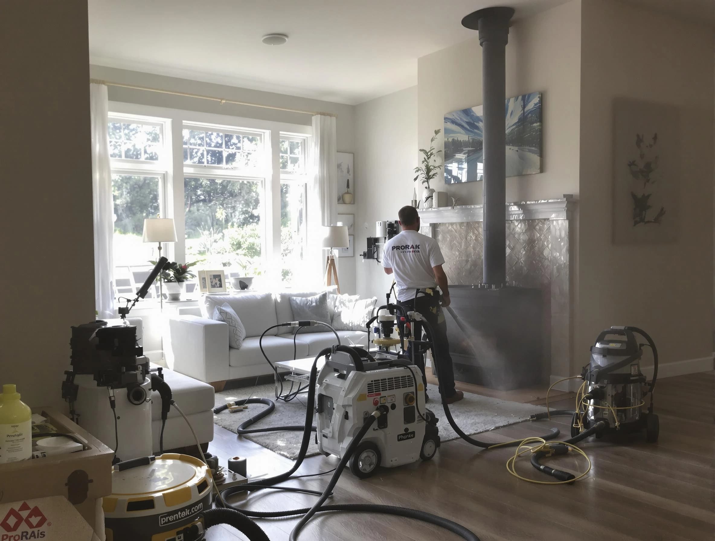 Soot removal service by Orangetown Chimney Sweep for a fireplace in Orangetown, NY
