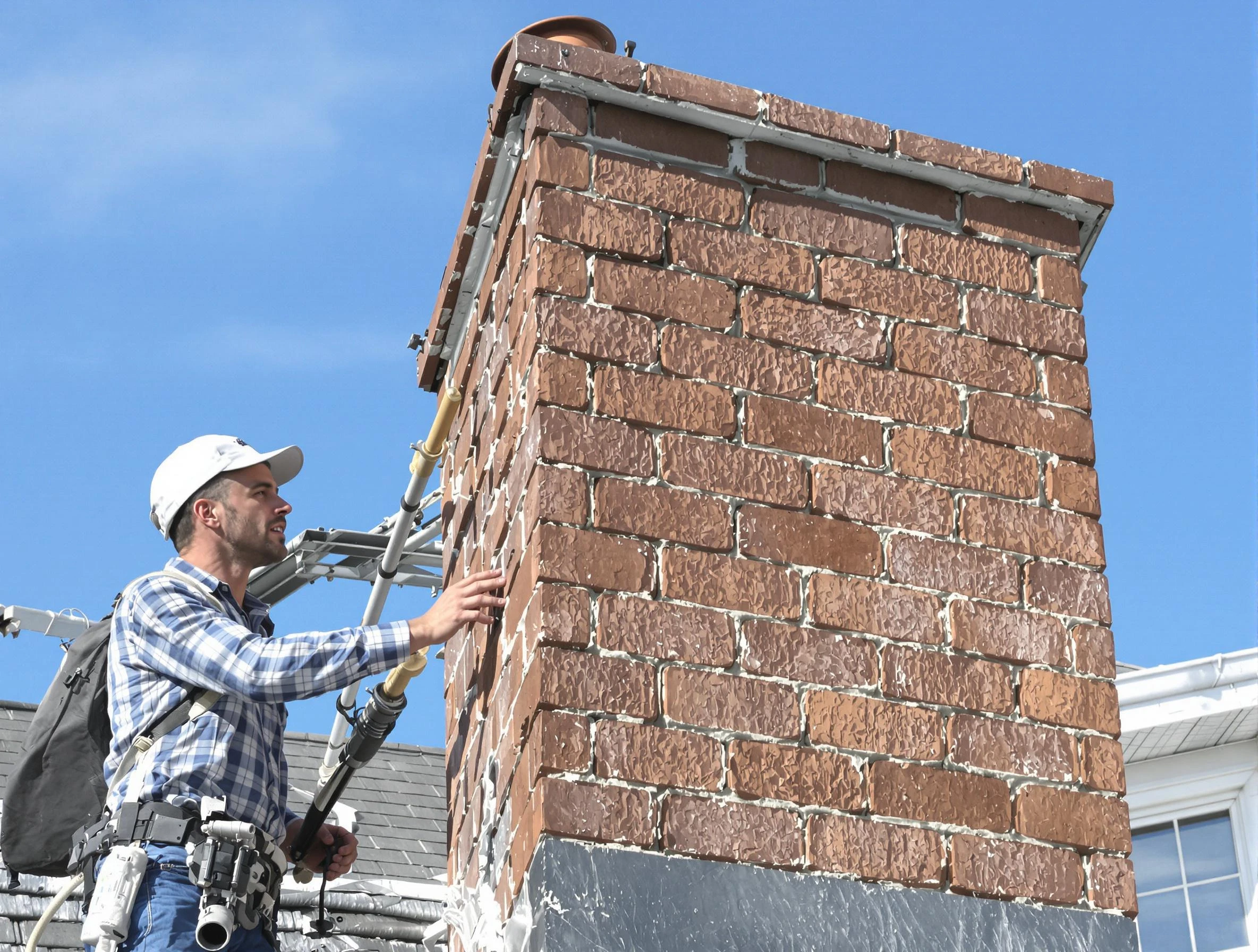 Brickwork for a chimney rebuild by Orangetown Chimney Sweep in Orangetown, NY