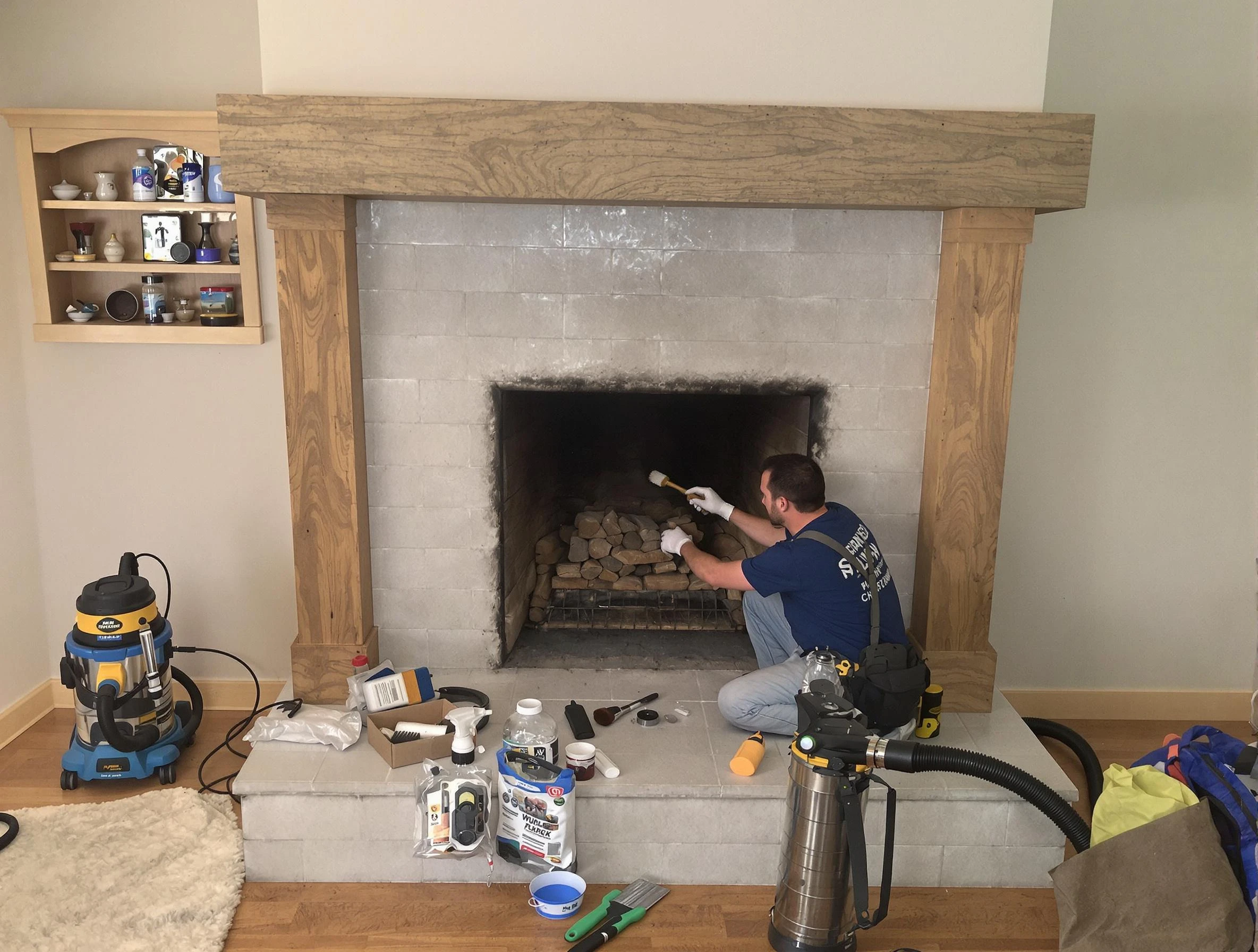 Detailed creosote removal process by Orangetown Chimney Sweep in Orangetown, NY